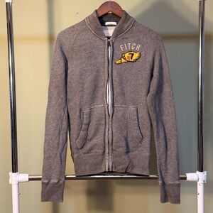 Y2K Abercrombie & Fitch Gray Zip-Up with Embroidered Logo